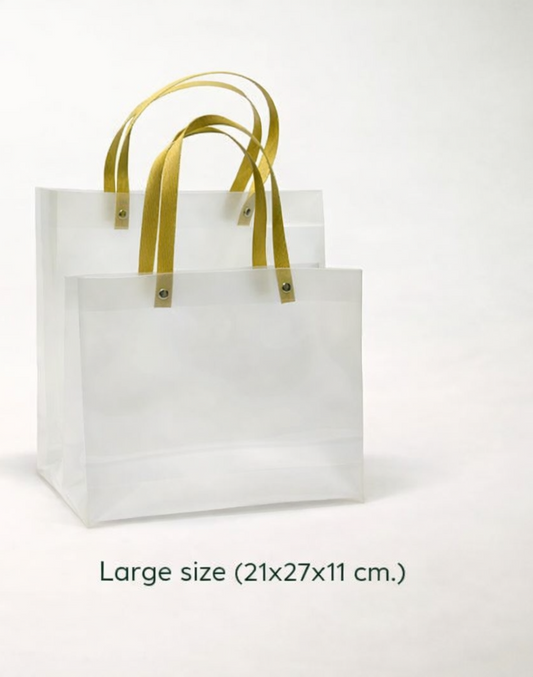 Medium Frosted PVC Gift Bags (Set of 10 Pcs) – Luxury Gift Bags for Wedding Hampers & Corporate Gifting