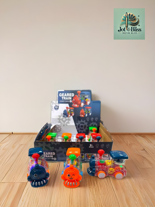 🚂 Gear Train Engine Toy with Light & Sound