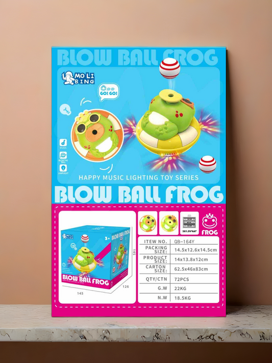 🐸 Air Blow Ball Frog Toy – Music, Lights & Fun Play