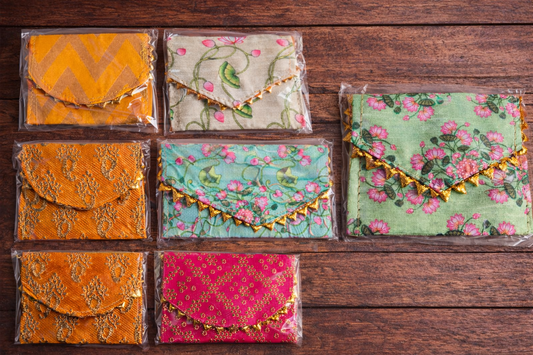 Mini Shagun / Coin Pouch | Designer Fabric Flap | Pack of 2