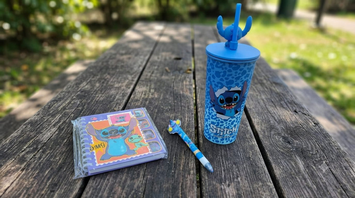 Stitch Gift Combo for Kids | Steel Tumbler, Cute Spiral Diary & Fancy Pen