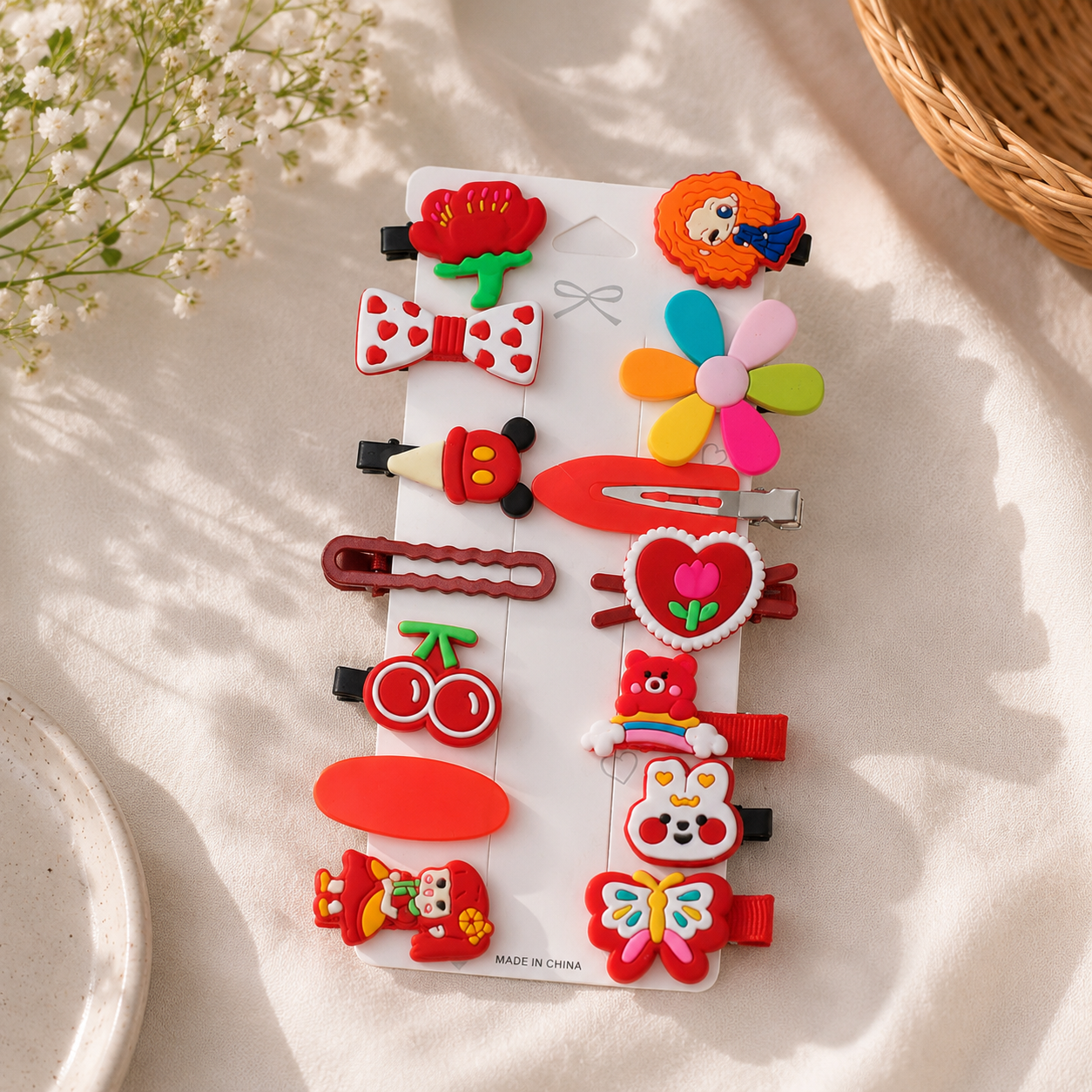 Cute Cartoon Hair Clip Set for Girls | Assorted Hair Accessories Combo Pack