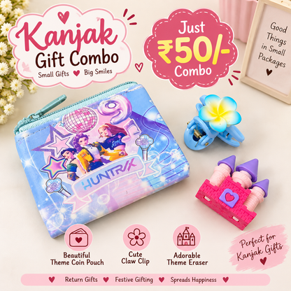 Kanjak Gift Combo – Coin Pouch, Claw Clip & Cute Eraser