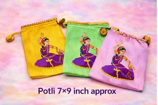 Salangai Pooja Return Gift Potli Bags – Set of 5 (7x9 Inch)