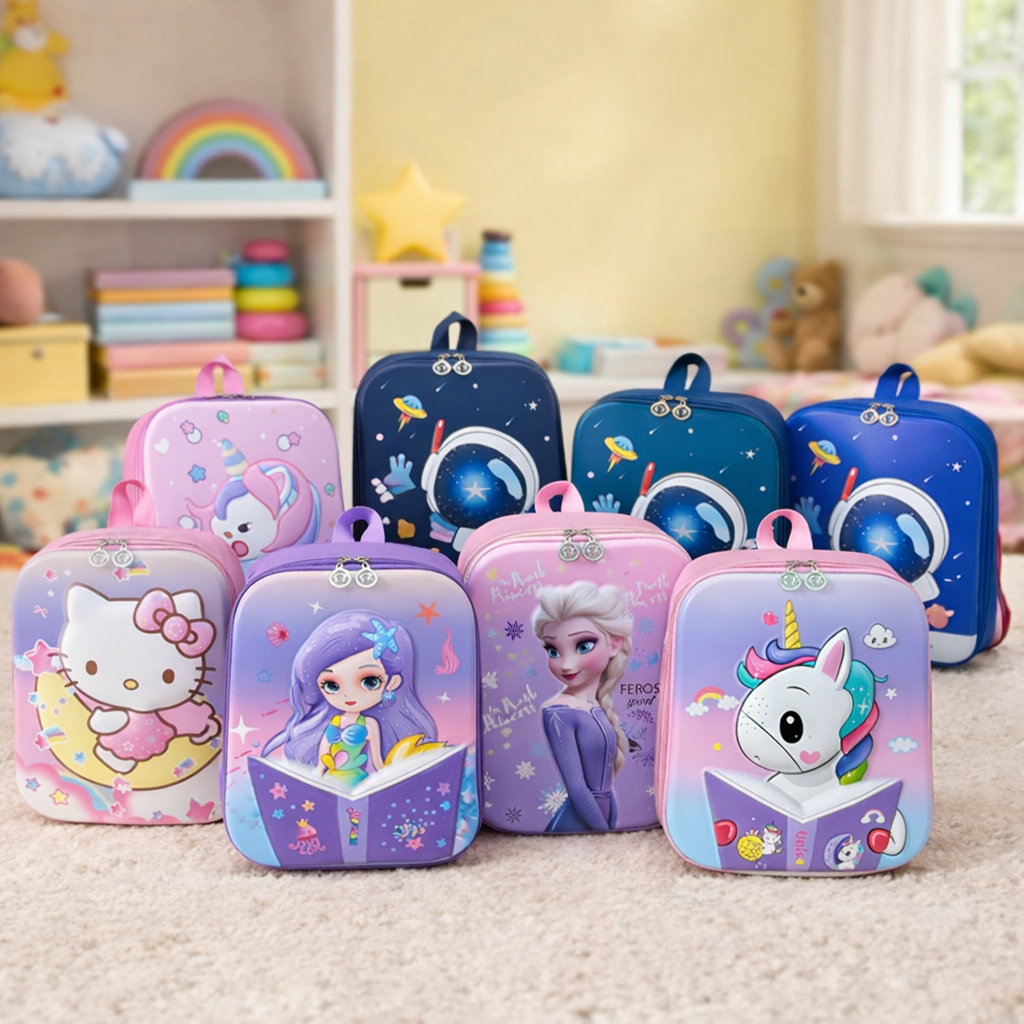 14 Inch Kids Cartoon Hard Shell Backpack | Cute School Bag for Girls & Boys