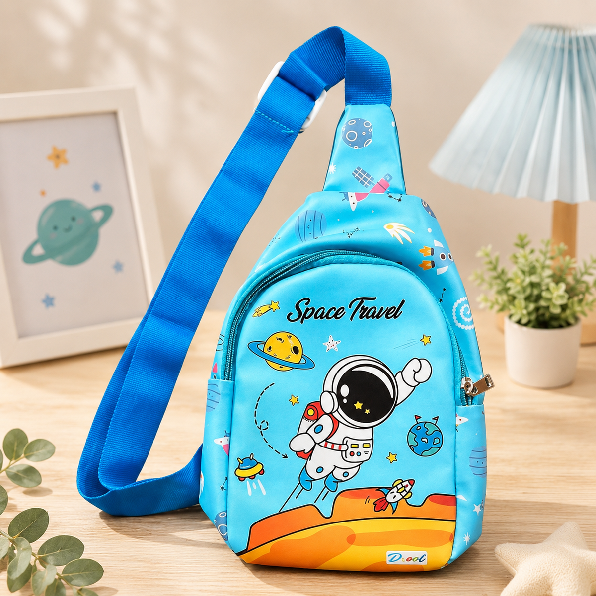 Space Travel Kids Sling Bag | Astronaut Theme Crossbody Shoulder Bag for Boys & Girls