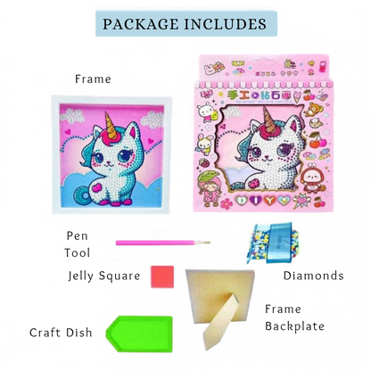 Birthday Return gifts Kids Unicorn Diamond Painting Kit – DIY Craft Frame Art Set (16cm) | Fun Return Gift Activity