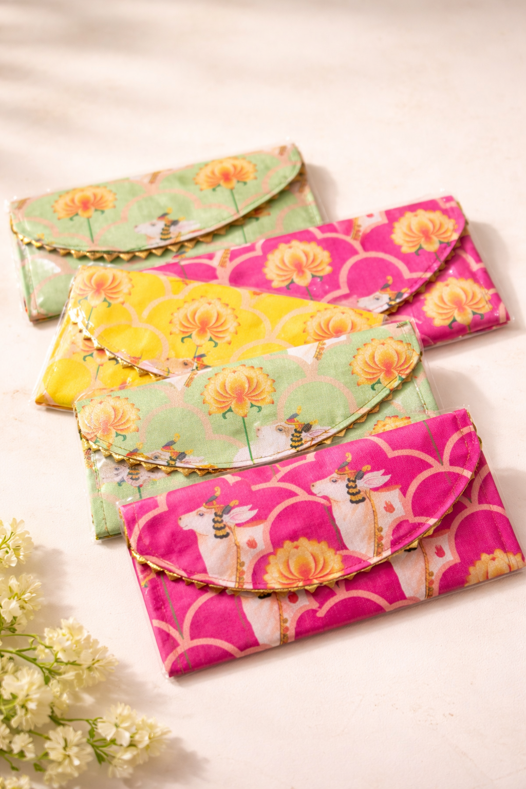 Ethnic Fabric Envelope Clutch | Return Gift Wallet (Pack of 10)