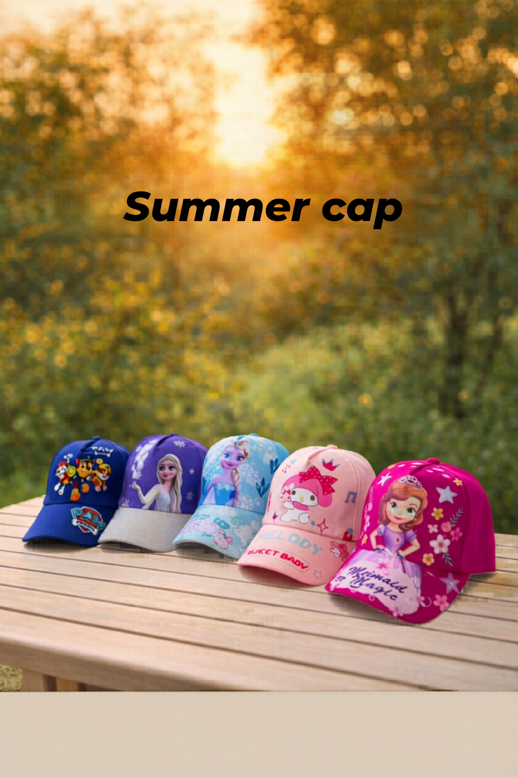 Kids Cartoon Summer Cap – Adjustable Sun Protection Baseball Cap for Boys & Girls | Lightweight Outdoor Hat