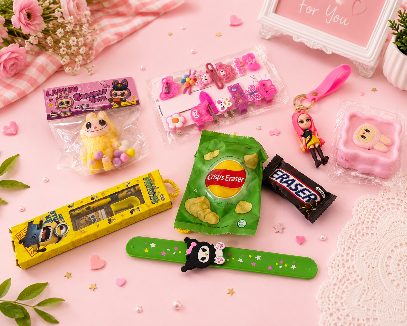 Girls Mini Birthday Hamper Gift Box | Squishy Toy, Stationery & Cute Accessories | Gift for Girls 5–8 Years | Jot & Bliss