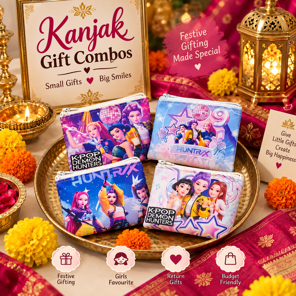Kanjak Gift Combo – Coin Pouch, Claw Clip & Cute Eraser