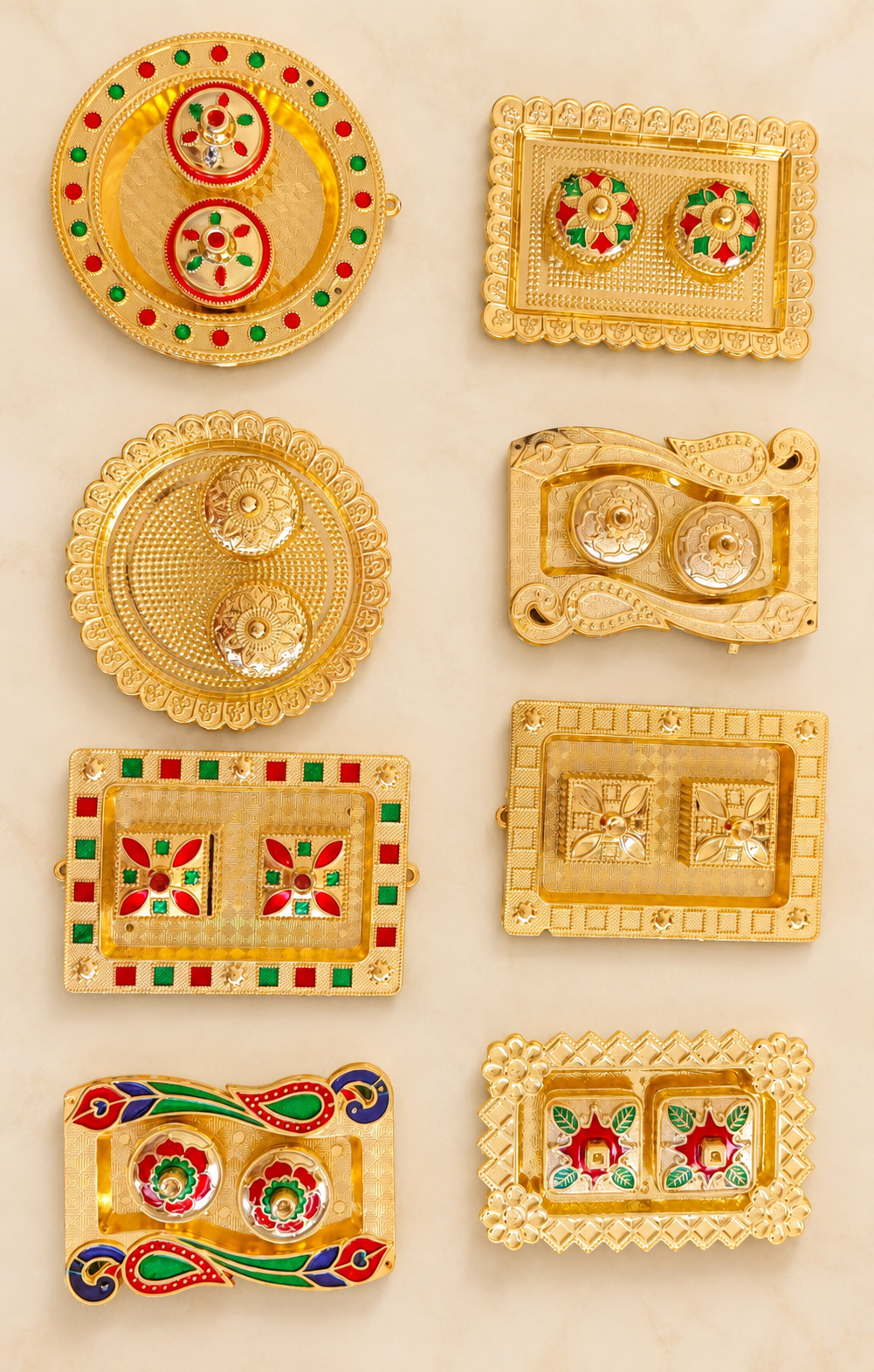 “Decorative Metal Kumkum Boxes | Small & Medium | Pooja Gift