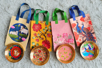Printed Felt Gift Bags (Only Bags) | Reusable & Eco-Friendly Set of 10
