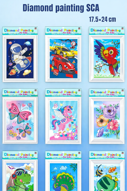 Kids Mini DIY Diamond Painting Kit 17.5×24 cm | Creative Art Craft Set | Educational Mosaic Art for Children