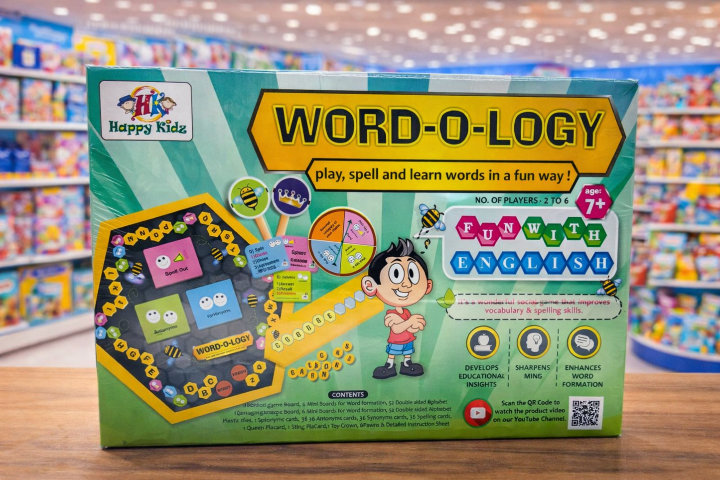 Word-O-Logy Educational Board Game | Fun English Spelling & Vocabulary Learning Game for Kids 7+ | Family Word Game (2-6 Players)