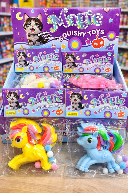 Set of 3- Cartoon Squishy Toy  | Cute Animal Squeeze Stress Relief Toys | Kids Return Gift Pack (3 Designs)
