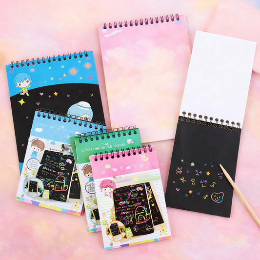 Birthday Return gifts -Rainbow Scratch Art Notebook – Kids Creative Drawing Scratch Pad