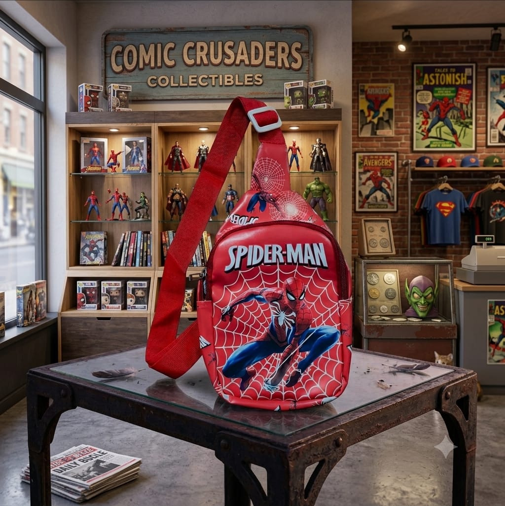 Spider-Man Kids Crossbody Bag | Boys Sling Bag | 24×20×6 cm