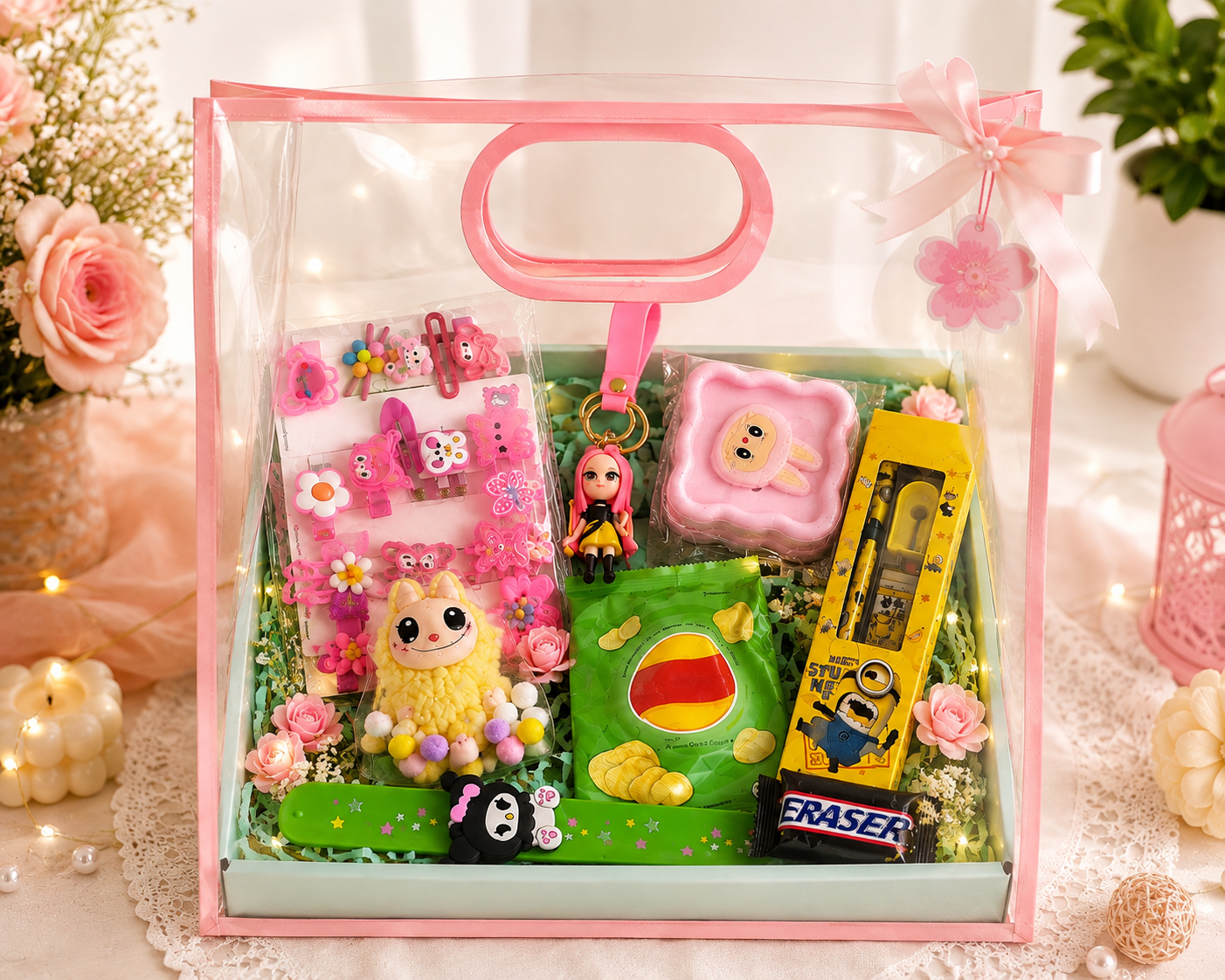 Girls Mini Birthday Hamper Gift Box | Squishy Toy, Stationery & Cute Accessories | Gift for Girls 5–8 Years | Jot & Bliss